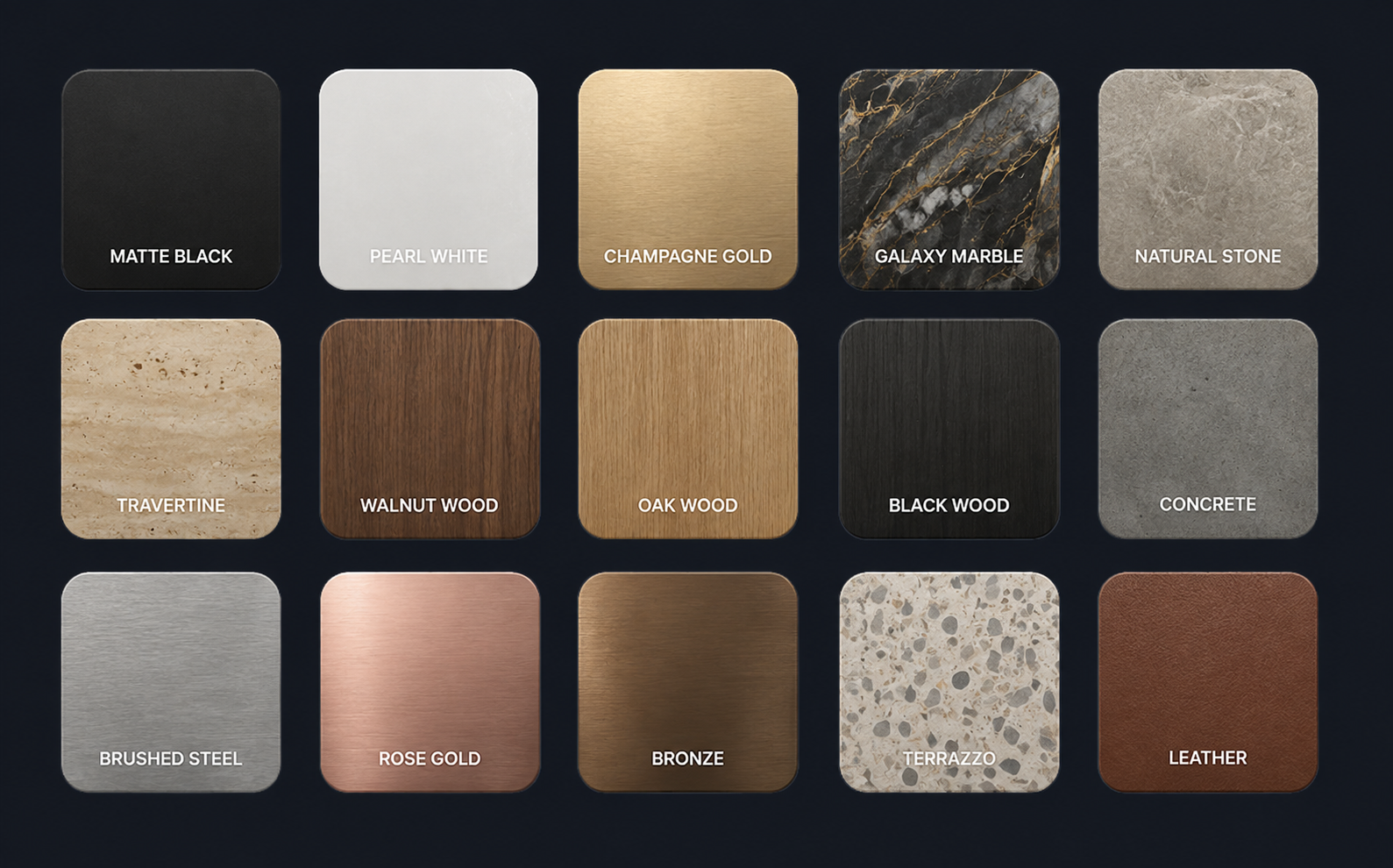 SPX material and colour finish samples